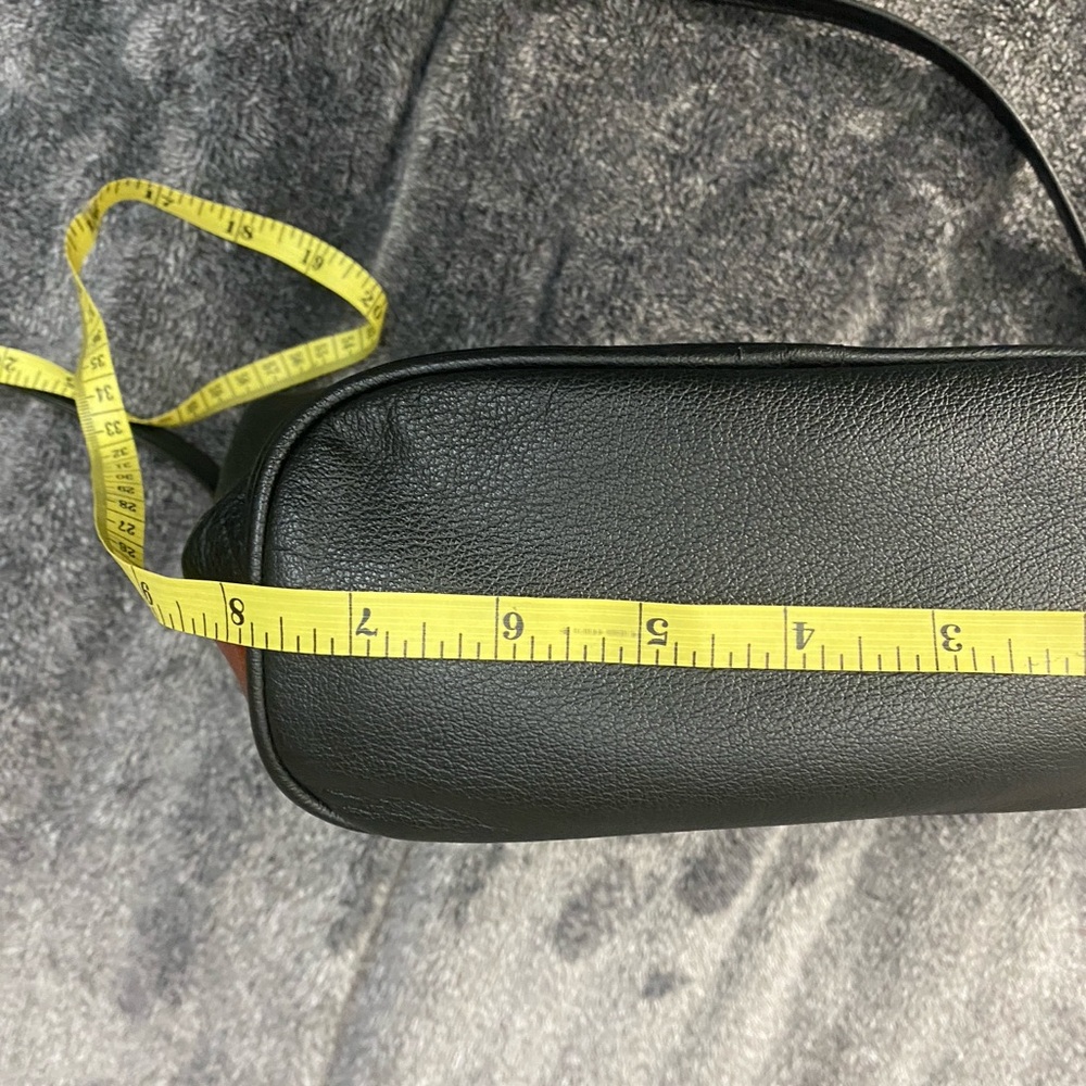 Cc Whiting Leaf Leather Black and Brown Crossbody Bag - Picture 10 of 10